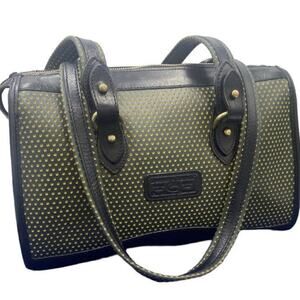 Dooney & Bourke‎ Rare Vintage Cabrio Leather Bucket Bag Navy Blue Yellow HTF